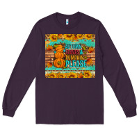 Plum Autumn leaves and pumpkin please Long Sleeve Tee - Artiststas