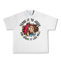 Lunar Rock tease it to jesus and spray it like hell leopard western raglan baseba Urban Heavy Tee - ArtChic