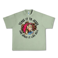 Tease It To Jesus And Spray It Like Hell Leopard Western Raglan Baseba Urban Heavy Tee | Teevron