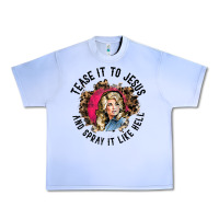 Grape Ice tease it to jesus and spray it like hell leopard western raglan baseba Urban Heavy Tee - ArtChic
