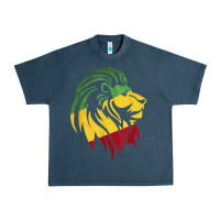 Midnight Navy Lion of Judah Reggae, Rasta, Ethiopia Jamaican Roots Urban Heavy Tee - ArtChic