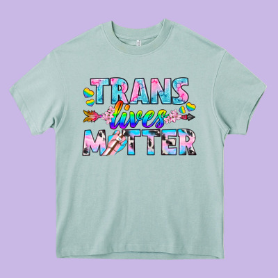Western Lgbtq+ Trans Lives Matter Heavy Core Tee Designed By Bundleandbundleshop