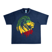 Navy Lion of Judah Reggae, Rasta, Ethiopia Jamaican Roots Urban Heavy Tee - ArtChic