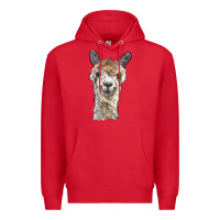Red alpaca Premium Hoodie - BarkalooDesign