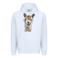 White alpaca Premium Hoodie - BarkalooDesign