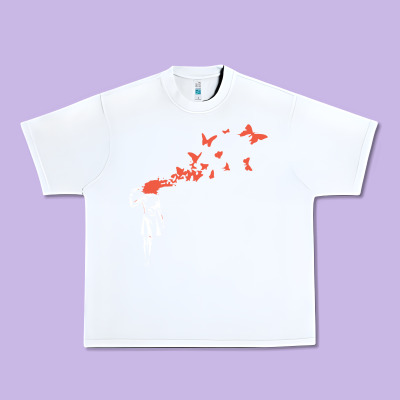 Banksy Headshot Butterfly Urban Heavy Tee Designed By Artchic