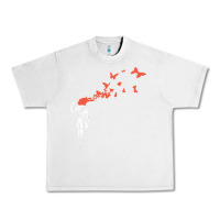 Lunar Rock banksy headshot butterfly Urban Heavy Tee - ArtChic