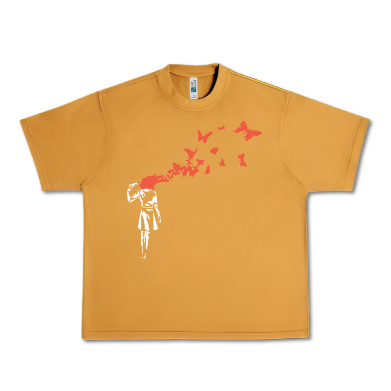 Banksy Headshot Butterfly Urban Heavy Tee by ArtChic | Teevron