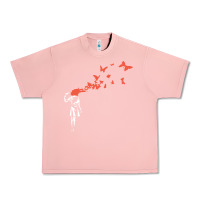 Salmon banksy headshot butterfly Urban Heavy Tee - ArtChic