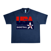 Navy usa basketball Urban Heavy Tee - ArtChic
