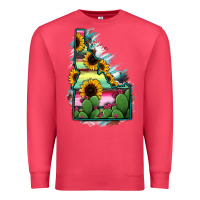 Cardinal Idaho Map Sunflower Cactus Serape Premium Sweatshirt - RanaPortraitStore