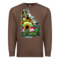 Chestnut Idaho Map Sunflower Cactus Serape Premium Sweatshirt - RanaPortraitStore