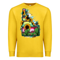 Lemon Idaho Map Sunflower Cactus Serape Premium Sweatshirt - RanaPortraitStore