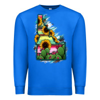 True Royal Idaho Map Sunflower Cactus Serape Premium Sweatshirt - RanaPortraitStore