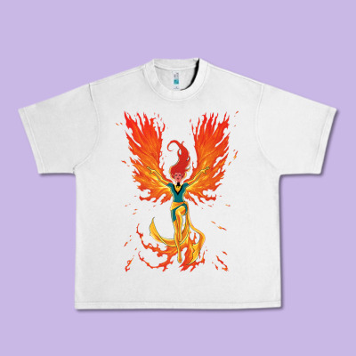 X-men Jean Grey Phoenix Cosmic Flames Urban Heavy Tee Designed By Artchic