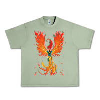 Oil Green X-Men Jean Grey Phoenix Cosmic Flames Urban Heavy Tee - ArtChic