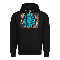 Black cowhide and serape gemstone background Zipper Hoodie - RanaPortraitStore