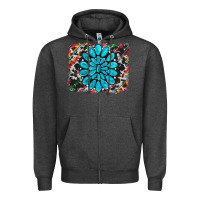 Charcoal Heather cowhide and serape gemstone background Zipper Hoodie - RanaPortraitStore