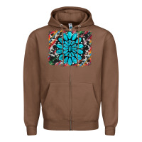 Chestnut cowhide and serape gemstone background Zipper Hoodie - RanaPortraitStore