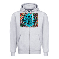 Heather Grey cowhide and serape gemstone background Zipper Hoodie - RanaPortraitStore