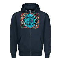 Navy cowhide and serape gemstone background Zipper Hoodie - RanaPortraitStore