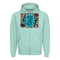 Seafoam cowhide and serape gemstone background Zipper Hoodie - RanaPortraitStore
