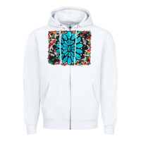 White cowhide and serape gemstone background Zipper Hoodie - RanaPortraitStore