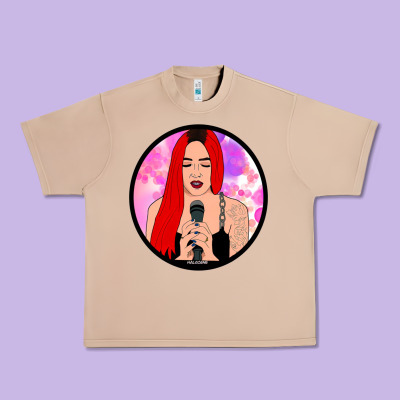 Red Hair Girl Singing Urban Heavy Tee Designed By Artchic