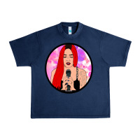 Navy red hair girl singing Urban Heavy Tee - ArtChic
