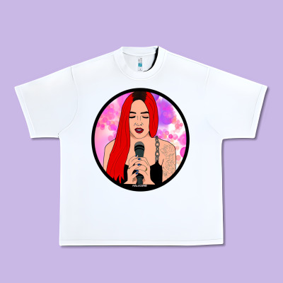 Red Hair Girl Singing Urban Heavy Tee Designed By Artchic