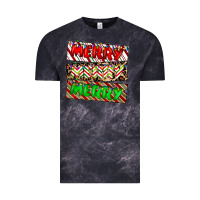 Cloud Black merry merry merry Vintage Tee - CowhideDigitalArt