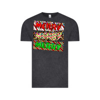 Vintage Black merry merry merry Vintage Tee - CowhideDigitalArt