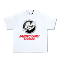 White Mercury Marine Outboard Boat Urban Heavy Tee - ArtChic