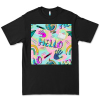 Black hello kindergarten seamless pattern Premium Tee - BundleAndBundleShop