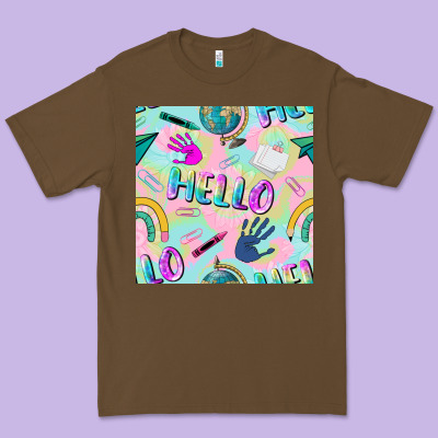 Hello Kindergarten Seamless Pattern Premium Tee Designed By Bundleandbundleshop