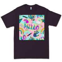 Plum hello kindergarten seamless pattern Premium Tee - BundleAndBundleShop