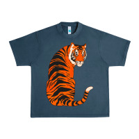 Midnight Navy tiger Urban Heavy Tee - ArtChic