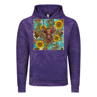 Cloud Purple western highland cow Vintage Hoodie - BarkalooDesign
