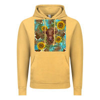 Vintage Mustard western highland cow Vintage Hoodie - BarkalooDesign