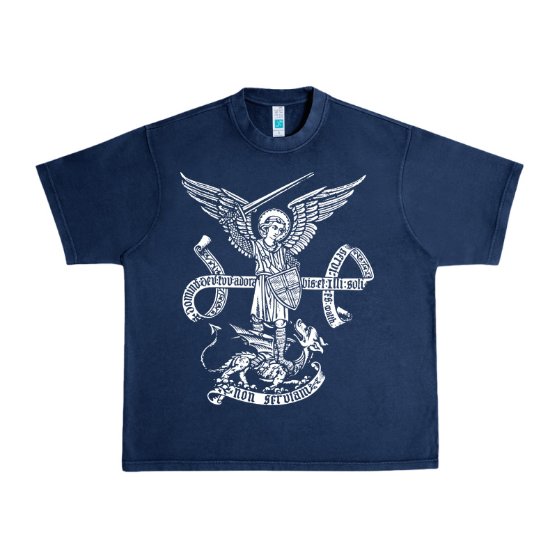 St Michael Archangel Catholic Angel Defend Us Urban Heavy Tee by ArtChic | Teevron