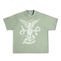 Oil Green st michael archangel catholic angel defend us Urban Heavy Tee - ArtChic