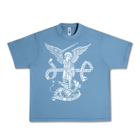 Pebble Blue st michael archangel catholic angel defend us Urban Heavy Tee - ArtChic