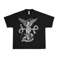 St Michael Archangel Catholic Angel Defend Us Urban Heavy Tee | Teevron