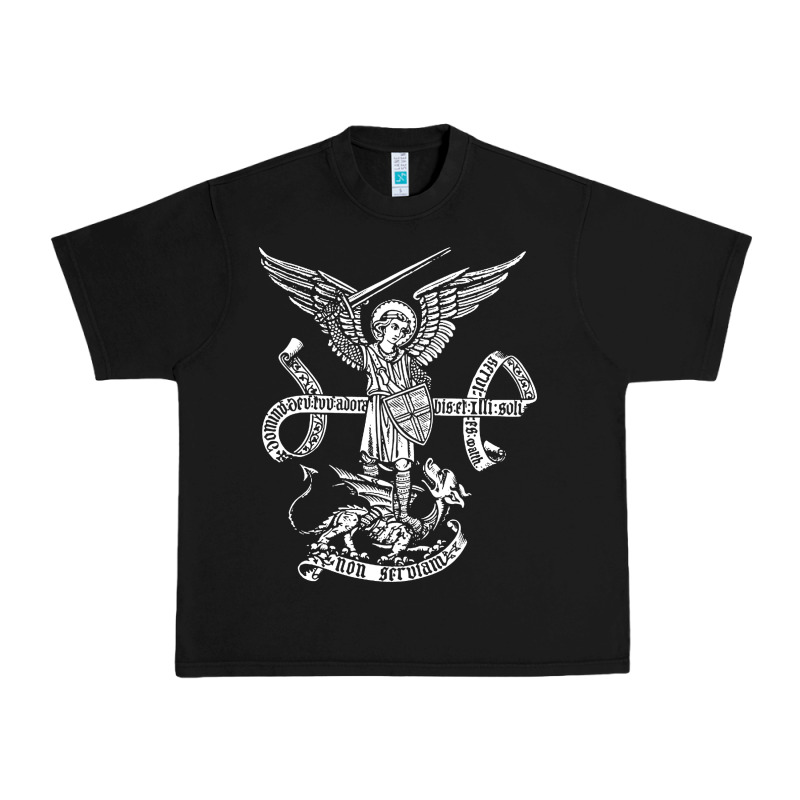 St Michael Archangel Catholic Angel Defend Us Urban Heavy Tee by ArtChic | Teevron