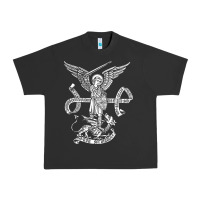 Pigment Black st michael archangel catholic angel defend us Urban Heavy Tee - ArtChic