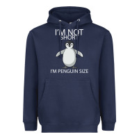 Navy I'm Not Short I'm Penguin Size Heavyweight Hoodie - Bettercallsaul