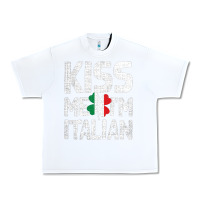 White Kiss Me I'm Italian Urban Heavy Tee - ArtChic