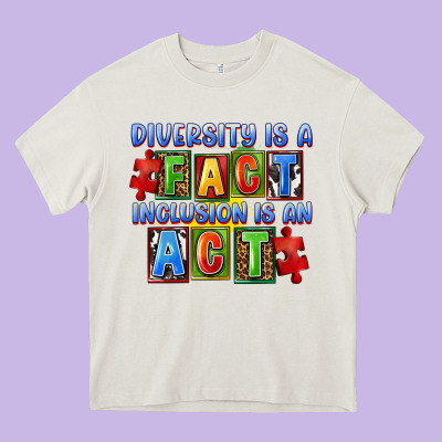 Diversity Is A Fact Indesion Is An Act Heavy Core Tee Designed By Fadigitalartstudio