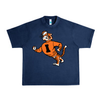 Navy Vintage Walking Angry Tiger Idaho State Urban Heavy Tee - ArtChic