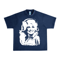 Navy dolly parton distressed photo Urban Heavy Tee - ArtChic